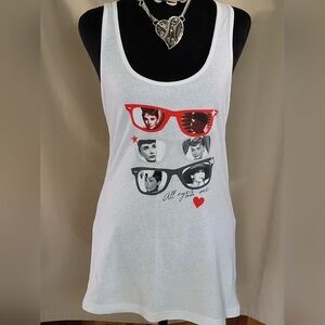 White Tank Top with Graphic Print